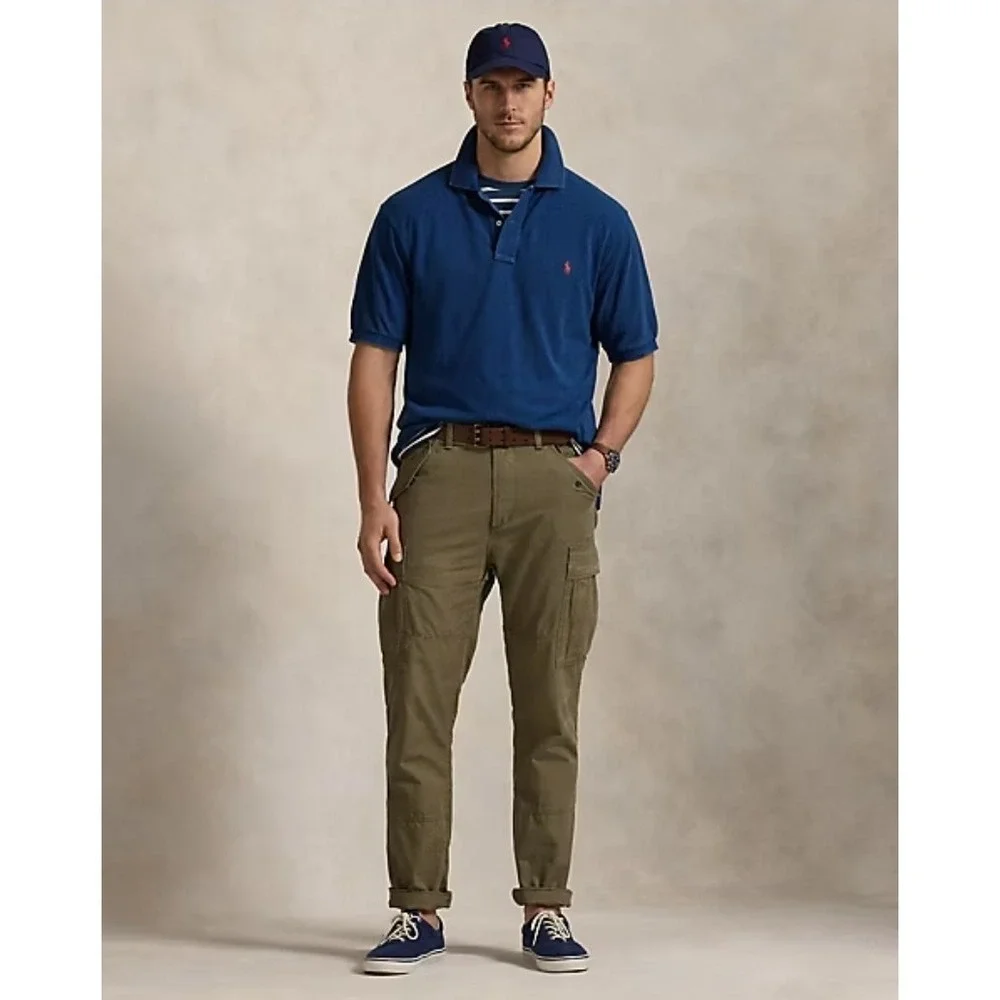 Polo Ralph Lauren Indigo Mesh Polo Shirt Blue w/ Red Pony Men's Size 4XB NWT